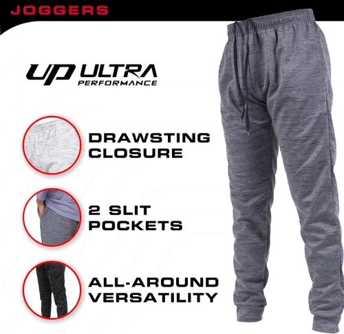 Vista 5 de Ultra Performance 3 Pack Mens Joggers Mens Athletic Sweatpants with Pockets for Men, Small - 3X