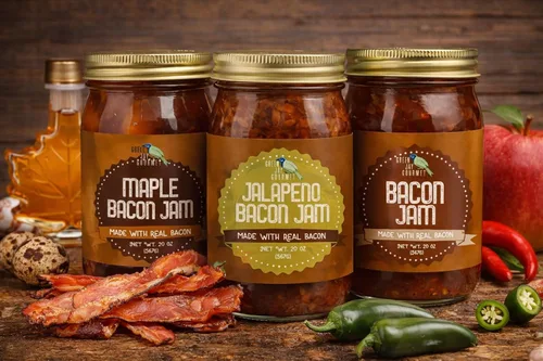 Vista 5 de Green Jay Gourmet Mermelada de Tocino y Jalapeño – Crema clásica para hamburguesas, sándwiches, tostadas, charcutería – Sabor dulce y salado