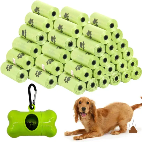Vista 8 de Bolsas de excremento de perro al por mayor Bolsas desechables para residuos de mascotas con dispensador 120 bolsas 8 rollos+1 dispensador negro U08