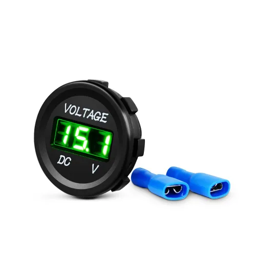 Vista 9 de Nilight Panel de voltímetro de pantalla digital LED DC12V Panel redondo digital impermeable VoltVolt Tester Gauge para barco, vehículo marino