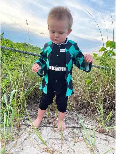 Vista 3 de Singcoco Disfraz de Halloween para bebé niño (Negro, 6-9 meses)