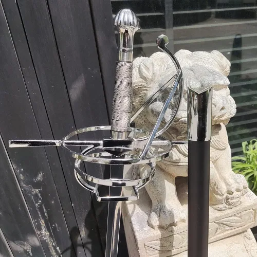Vista 14 de 45.7" Renaissance Spanish Italian Style Rapier Fencing Sword with Spiral Swept-Hilt for Cosplay, Collection, Display