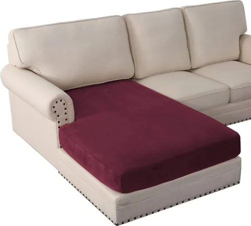 Vista 26 de PrinceDeco Fundas de cojín para sofá, funda elástica y lavable, funda de cojín ajustable de tela de terciopelo antideslizante, protector de muebles
