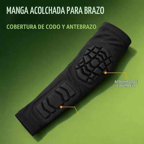 Vista 9 de AceList Mangas de brazo de voleibol, paquete de 2, almohadillas acolchadas Negro