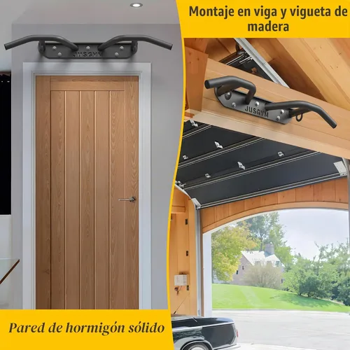 Vista 5 de Wall Mounted Pull Up Bar, 51''/36'' Chin Up Bar