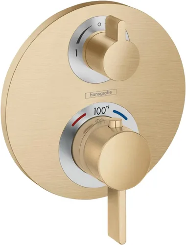 Vista 9 de hansgrohe Ecostat S 15757341 - Moderna válvula de ducha termostática con control de temperatura en cromo negro cepillado