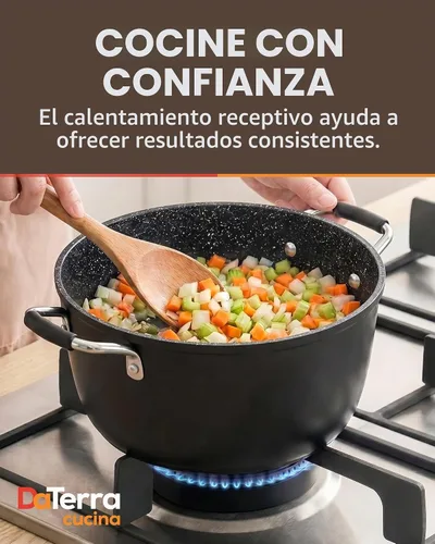 Vista 5 de DaTerra Cucina Olla de cerámica antiadherente para horno holandés con tapa