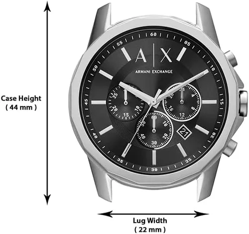 Vista 10 de Armani Exchange Reloj de vestir cronógrafo para hombre con correa de acero inoxidable o cuero