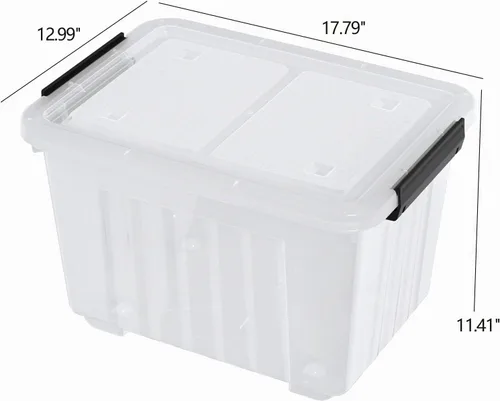 Vista 2 de Sadstory - Contenedor de plástico transparente de 30 cuartos de galón con tapa, 4
