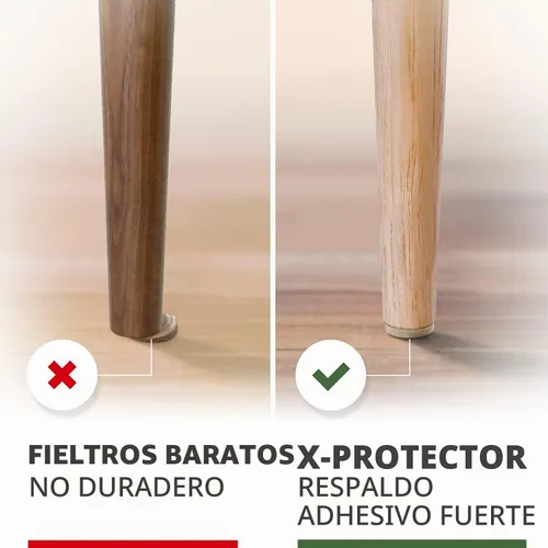 Vista 3 de X-Protector 357 piezas de almohadillas de fieltro para muebles color beige - Gran cantidad de protectores para suelos de madera dura con muchos