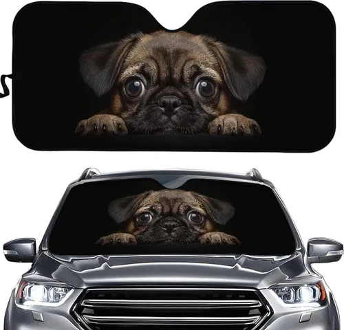 Vista 9 de HUGS IDEA Parasol plegable para parabrisas de automóvil, diseño de flores, bohemio, para la mayoría de los sedán, SUV, camión, parabrisas delantero