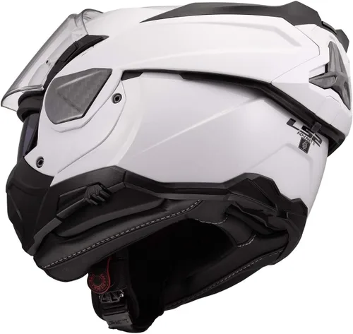 Vista 4 de LS2 Helmets Advant II - Casco modular de motocicleta con protector solar (blanco brillante, 2XL)