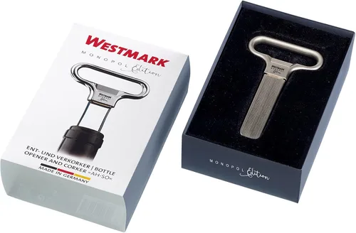Vista 6 de Monopol Westmark Germany Sacacorcho de acero satinado, con dos puntas y cubierta, plateado satinado