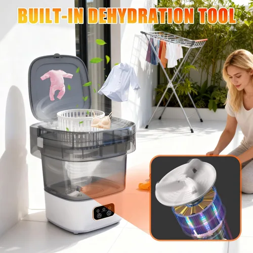 Vista 4 de Lavadora portátil, mini lavadora de 16 litros mejorada con cesta giratoria, 3 modos de limpieza profunda para ropa interior, ropa de bebé, camisa