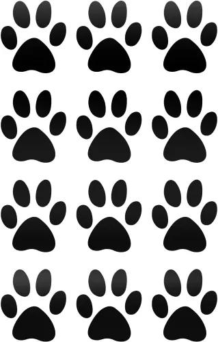 Vista 3 de Juego de 12 calcomanías de vinilo con estampado de patas de perro, calcomanías de vinilo para ventana de coche, laptop, motocicleta, camión