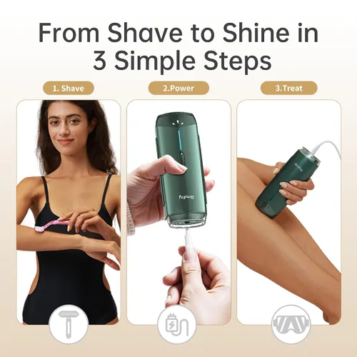Vista 8 de Dispositivo de Depilación IPL de Enfriamiento por Hielo Amifiy para Uso Doméstico, Máquina de Depilación Láser Indolora para Mujeres y Hombres, 3