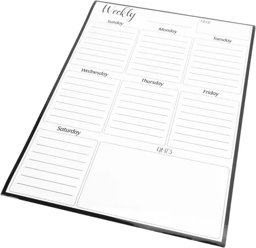 Vista 3 de Hyuduo Magnet Planner, Weekly Dry Erase Board for Fridge with Powerful Magnet, Erasable Reusable Vertical Layout PET Material, for Family Meal