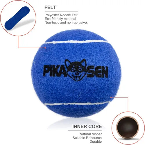 Vista 4 de Pelotas de tenis chirriantes para jugar con mascotas en 3 tamaños, pelotas fuertes de primera calidad para perros y cachorros para entrenar, jugar