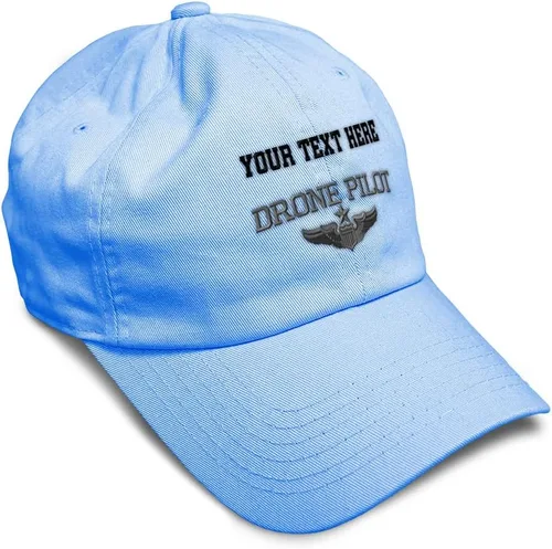 Vista 11 de Gorra de béisbol suave, dron, piloto, gris, bordado, insignias, ovnis, algodón, para papá veterano, sombreros para hombres y mujeres Aqua Design Only