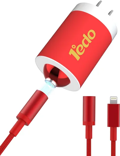Vista 12 de Juego de cargador magnético, bloque de carga rápida de 20 W con cable de 6 pies, innovador cable de nailon magnético compatible con iPhone