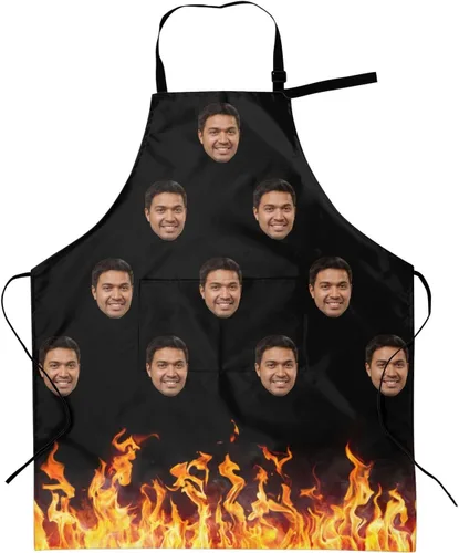 Vista 9 de Delantal personalizado para mujeres y hombres, delantal de cocina personalizado con bolsillos, delantales de chef personalizados