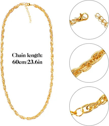 Vista 3 de Hip Hop Costume Kit 90s Outfit Bucket Transparent Sunglasses Gold Chain