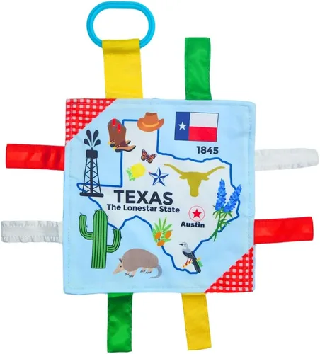 Vista 36 de Baby Jack & Co - Cochecito de juguete para bebés de 8 x 8 pulgadas con etiqueta del estado de Arkansas, juguetes arrugados para desarrollar cinco