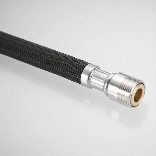 Vista 8 de Grifo desplegable para fregadero de baño de cocina de 1/2 pulgada IPS negro trenzado manguera de cabeza extraíble de 59 pulgadas o 59.1 in