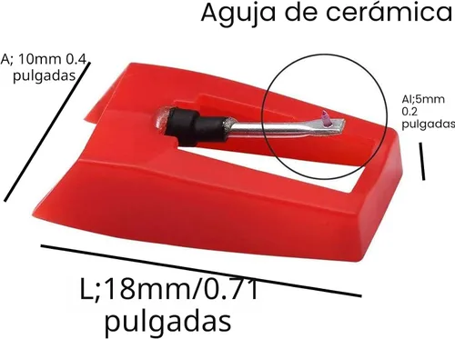 Vista 2 de Paquete de 4 agujas de repuesto para tocadiscos Ruby para ION Jenson Crosley Victrola Sylvania Turntable Phonograph LP Vinyl Player Más marcas