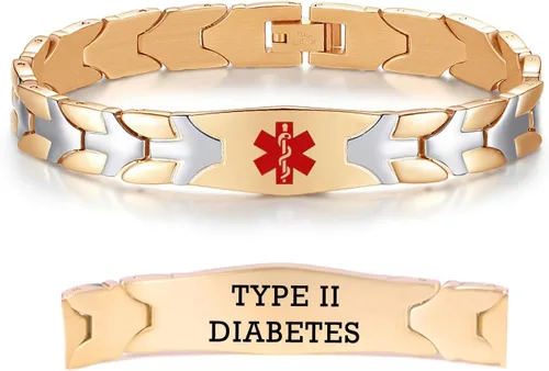 Vista 48 de LinnaLove Pulseras de alerta médica de pez volador para hombres y mujeres, pulseras médicas de acero inoxidable con grabado gratis, 8.5 pulgadas