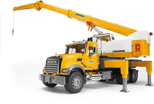 Vista 3 de Bruder 02818 Camión Grúa Mack Granite Liebherr