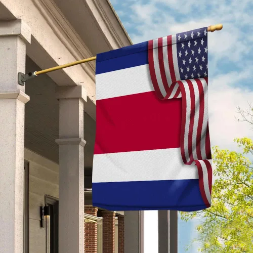 Vista 2 de Bandera de Estados Unidos, bandera de Estados Unidos, bandera patriótica de la amistad de Costa Rica de Estados Unidos (29.5 x 39.5 pulgadas)