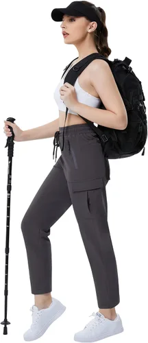 Vista 2 de KOJOOIN Womens Hiking Cargo Pants Lightweight Quick Dry with Pockets Joggers Pants Athletic Workout Casual Camping