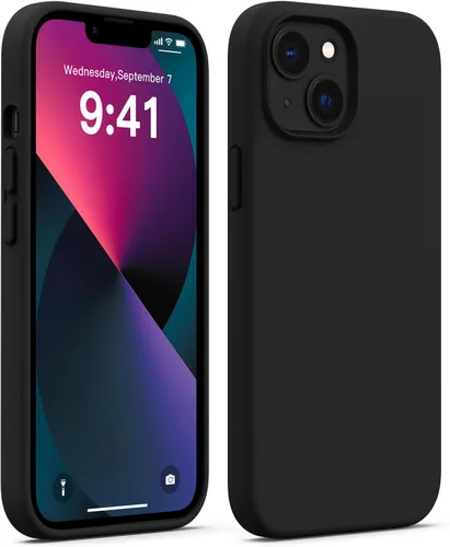 Vista 24 de AOTESIER Funda compatible con iPhone 13, [Serie Slim de silicona] Funda protectora de cuerpo completo a prueba de golpes con forro de microfibra