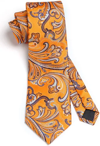 Vista 132 de HISDERN Corbatas para hombre, corbata de cachemira y bolsillo cuadrado tejido clásico floral para hombre, corbata de fiesta de boda