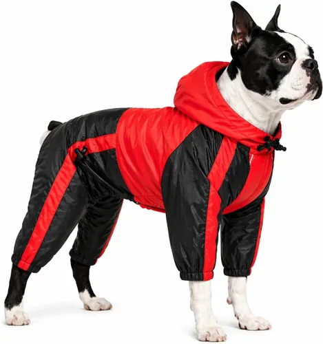 Vista 31 de Ropa para mascotas, abrigo impermeable de nailon para mascotas, chaqueta de lluvia adorable con capucha perfecta para razas de perros pequeños, Verde