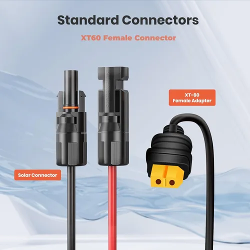Vista 5 de Kit de conector solar universal 4 en 1, 16 AWG a Anderson XT60 DC7909 DC5521, cable de extensión solar, compatible con paneles solares y la mayoría