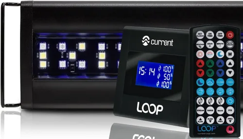 Vista 8 de Current USA Orbit Marine - Luz LED para acuarios, para tanques de peces de agua salada y arrecifes de coral. Control inalámbrico LOOP