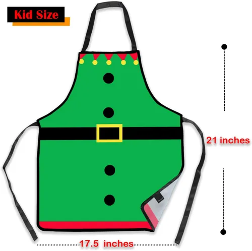 Vista 5 de Remimi Juego de 2 delantales de Navidad, impermeables, delantales de chef de cocina a juego para padres e hijos
