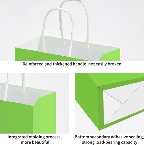 Vista 5 de XEMGUE Paquete de 36 bolsas de regalo pequeñas con asas, 10 coloridas bolsas de papel para recuerdos de fiesta de cumpleaños de niños, baby shower