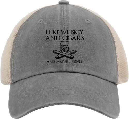 Vista 139 de Philysonic Funny Hat I Like Whisky and Cigars and Maybe 3 People Sombreros para Hombres Gorras de Béisbol Gorras Ajustables