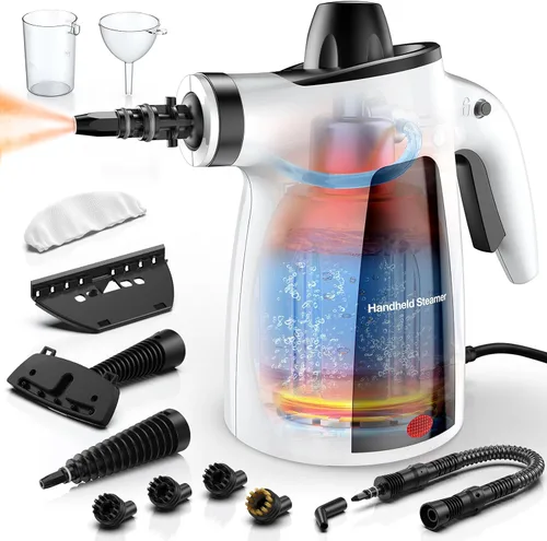 Vista 10 de LABIGO Limpiador de Vapor, Vaporizador de Mano Presurizado de 13 Piezas para Limpieza Profunda Natural Multiusos, Vaporizador Portátil para Limpiar