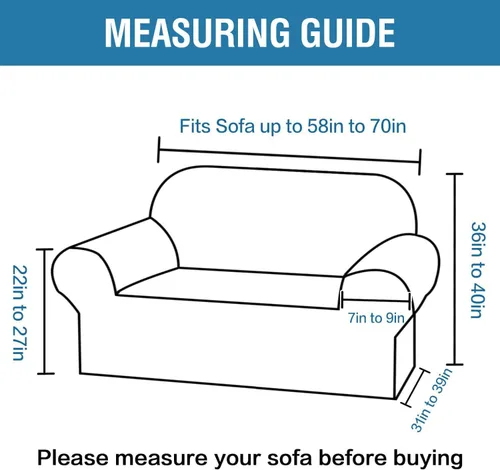 Vista 2 de H.VERSAILTEX Fundas de Loveseat de Alta Elasticidad, Funda de Sofá de 1 Pieza Antideslizante con Parte Inferior Elástica, Fundas de Sofá Gruesas