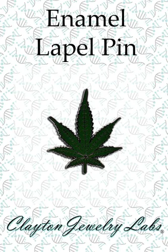 Vista 3 de Clayton Jewelry Labs - Pin de solapa esmaltado con hojas de marihuana