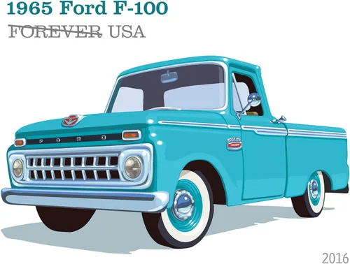 Vista 6 de Camionetas USPS Forever Stamp 1938 International Harvester D2 1948 Ford F1 1953 Chevrolet 1965 Ford F100 1 20 Sellos