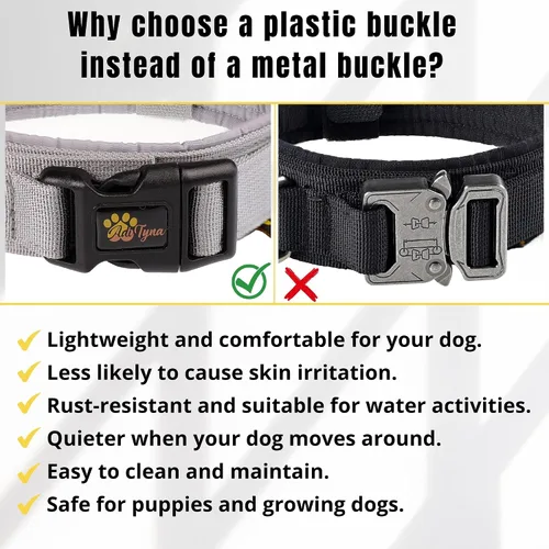 Vista 7 de ADITYNA Collar táctico para perros medianos, acolchado suave, resistente, de servicio, ajustable, militar, K9 rojo mediano con asa