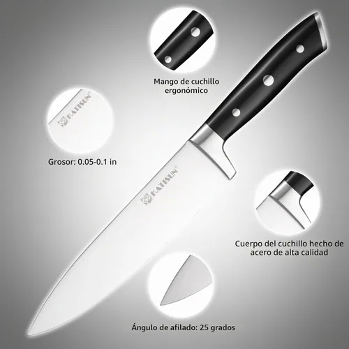 Vista 3 de Juego de cuchillos de cocina de acero alemán de 15 piezas