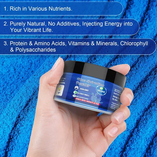 Vista 2 de Polvo de espirulina azul azul – 1.41 onzas de colorante natural azul para alimentos, sin olor a pescado, extracto de ficocianina 100% vegano, polvo