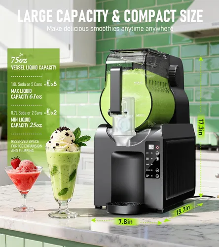Vista 3 de Wind Shear Máquina de granizado, máquina de granizado para el hogar, no necesita hielo con 5 programas preestablecidos, limpieza automática
