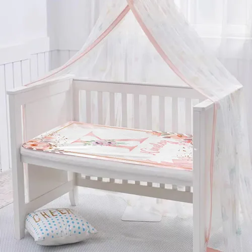 Vista 6 de Manta de bebé personalizada con nombre, manta personalizada con nombre floral para niñas pequeñas, mantas de franela suave, regalo conmemorativo